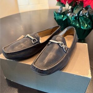 Coach Black Leather Slip-On Loafers